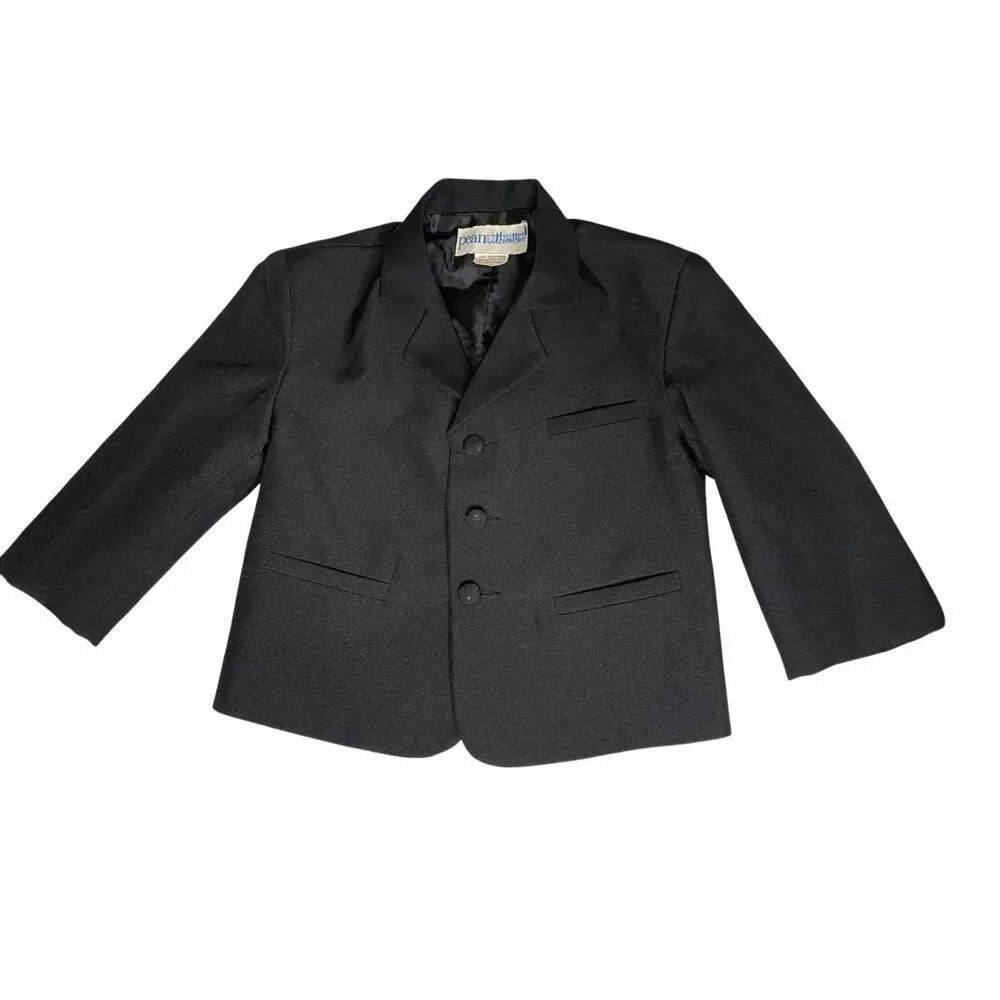 Peanut Butter Collection Boys Black Formal Suit Set Jacket Pants Size 1 and 2